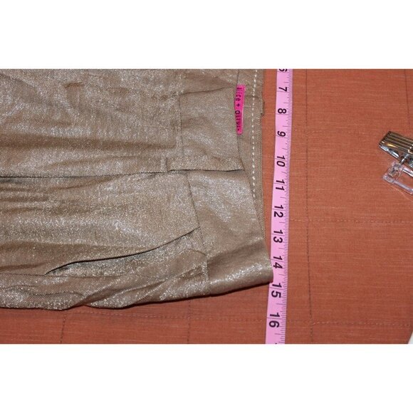 Alice + Olivia Gold Metallic Womens Pleated Trousers Pants Size 0 - Picture 9 of 9